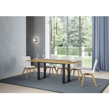 Tecno Double Table - Opening table 120/200x45/90 cm Tecno Double Oak Nature Anthracite frame