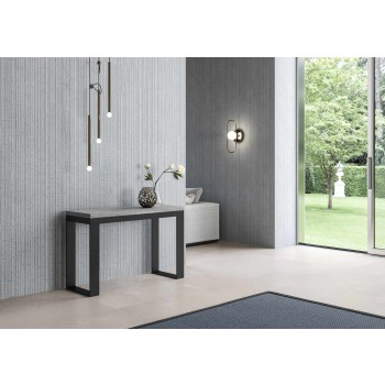 Tecno Double Table - Opening table 120x45/90 cm Tecno Double Oak Nature Anthracite frame