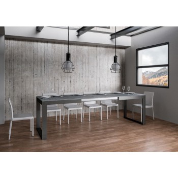 Tecno Evolution table - Extendable table 90x120/224 cm Tecno Evolution White Ash Anthracite frame