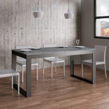 Tecno Evolution table - Extendable table 90x120/224 cm Tecno Evolution White Ash Anthracite frame