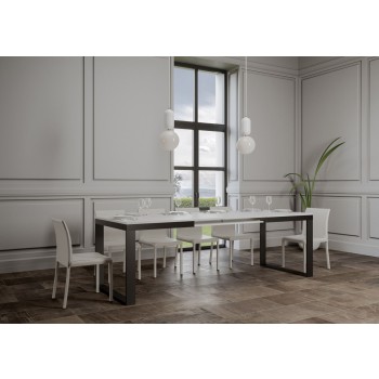 Tecno Evolution table - Extendable table 90x120/224 cm Tecno Evolution White Ash Anthracite frame