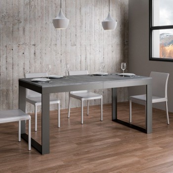 Tecno Evolution table - Extendable table 90x160/420 cm Tecno Evolution White Ash Anthracite frame