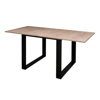 Tecno Libra table - Opening table 90x90/180 cm Tecno Libra Oak Nature Anthracite frame