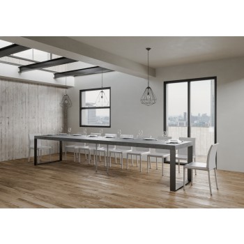 Tecno Premium Table - Extendable table 90x130/390 cm Tecno Premium White Ash Anthracite frame