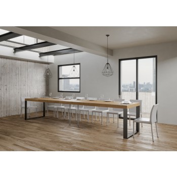 Tecno Premium Table - Extendable table 90x130/390 cm Tecno Premium White Ash Anthracite frame