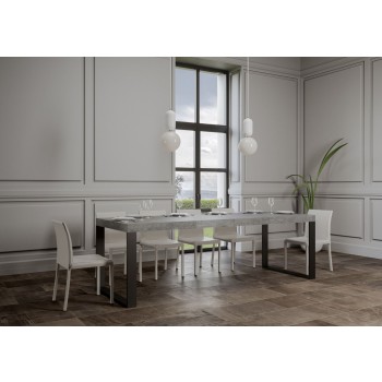 Tecno Premium Table - Extendable table 90x160/420 cm Tecno Premium White Ash Anthracite frame