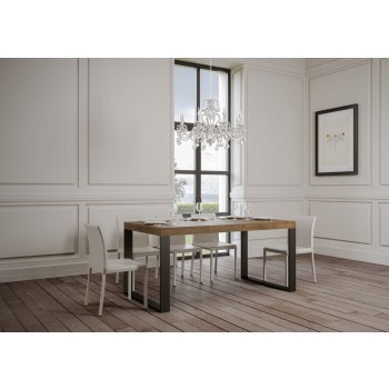 Tecno Premium Table - Extendable table 90x160/420 cm Tecno Premium White Ash Anthracite frame