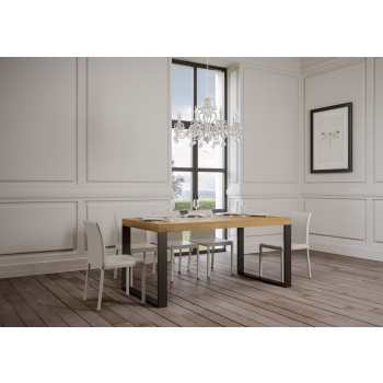 Tecno table - Extendable table 90x160/264 cm Tecno White Ash Anthracite frame