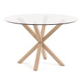 Full Argo round table in glass and steel legs 120cm