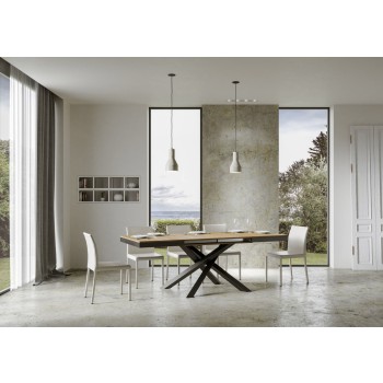 Volantis Evolution table Anthracite frame - Extendable table 90x120/224 cm Volantis Evolution White Ash Anthracite frame