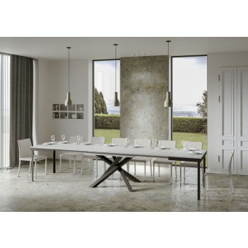 Volantis Evolution table Anthracite frame - Extendable table 90x120/380 cm Volantis Evolution White Ash Anthracite frame