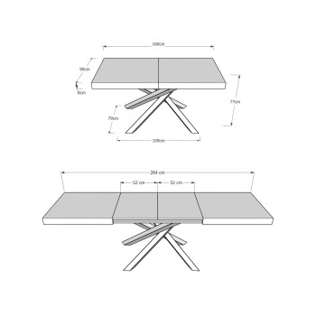 Volantis Evolution table Anthracite frame - Extendable table 90x160/264 cm Volantis Evolution White Ash Anthracite frame