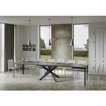 Volantis Evolution table Anthracite frame - Extendable table 90x160/420 cm Volantis Evolution White Ash Anthracite frame