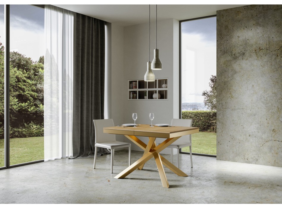 Volantis Evolution table Gold frame - Extendable table 90x120/380 cm Volantis Evolution White Ash Gold frame