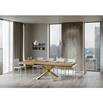 Volantis Evolution table Gold frame - Extendable table 90x160/264 cm Volantis Evolution White Ash Gold frame