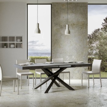 Volantis table Anthracite frame - Extendable table 90x120/224 cm Volantis White Ash Anthracite frame