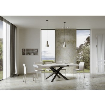 Volantis table Anthracite frame - Extendable table 90x120/224 cm Volantis White Ash Anthracite frame