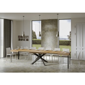 Volantis table Anthracite frame - Extendable table 90x130/390 cm Volantis White Ash Anthracite frame