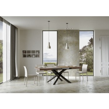 Volantis table Anthracite frame - Extendable table 90x130/390 cm Volantis White Ash Anthracite frame