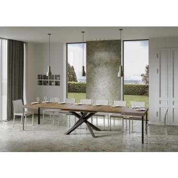 Volantis table Anthracite frame - Extendable table 90x130/390 cm Volantis White Ash Anthracite frame