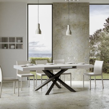 Volantis table Anthracite frame - Extendable table 90x130/390 cm Volantis White Ash Anthracite frame