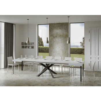 Volantis table Anthracite frame - Extendable table 90x130/390 cm Volantis White Ash Anthracite frame