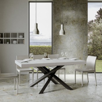 Volantis table Anthracite frame - Extendable table 90x160/264 cm Volantis White Ash Anthracite frame