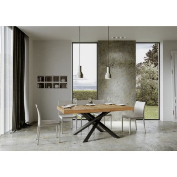 Volantis table Anthracite frame - Extendable table 90x160/264 cm Volantis White Ash Anthracite frame