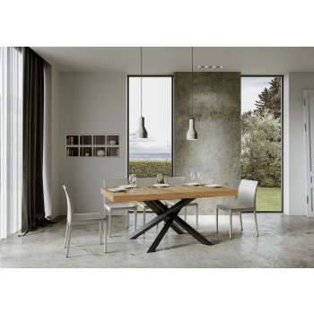 Volantis table Anthracite frame - Extendable table 90x180/440 cm Volantis White Ash Anthracite frame