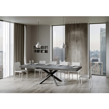 Volantis table Anthracite frame - Extendable table 90x180/440 cm Volantis White Ash Anthracite frame