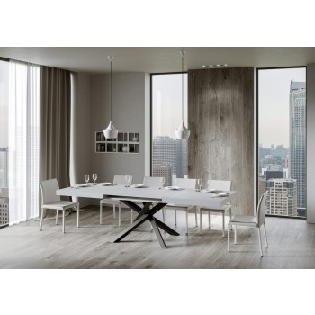 Volantis table Anthracite frame - Extendable table 90x180/440 cm Volantis White Ash Anthracite frame